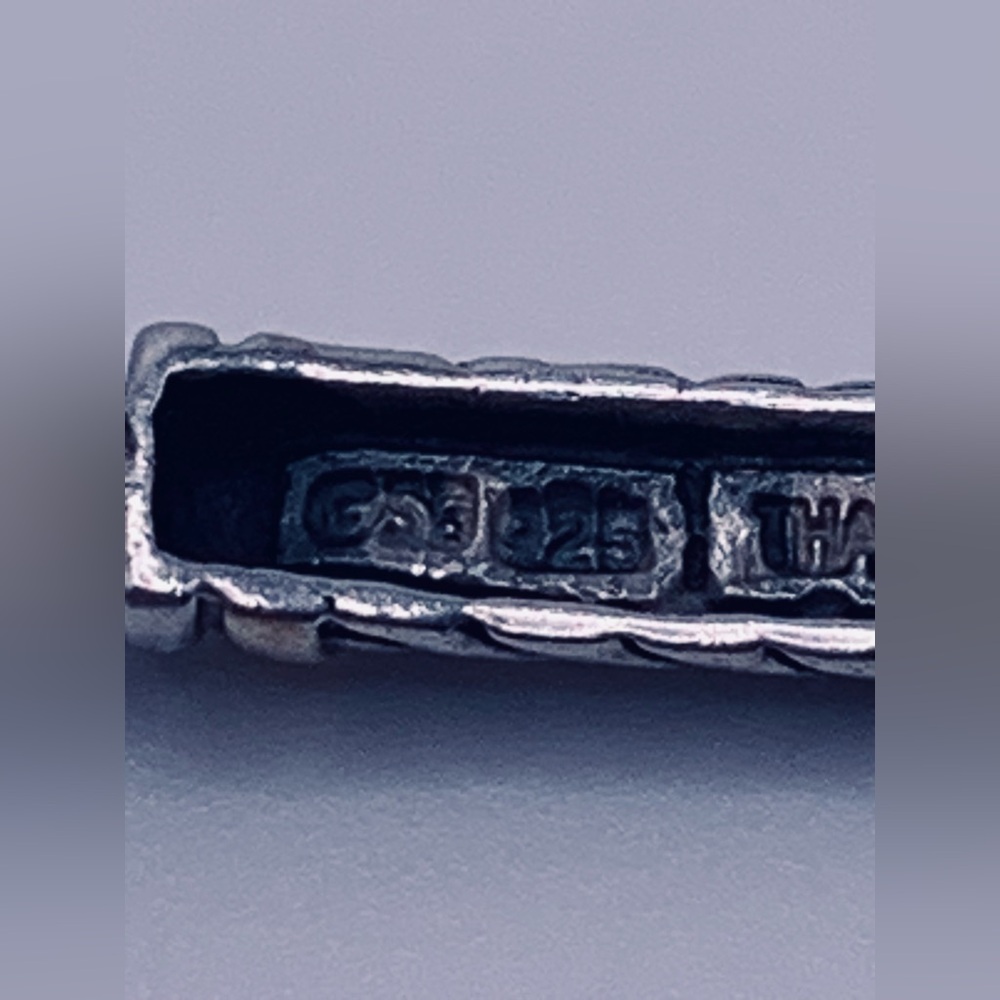 Bold Sterling Silver w/Faceted Emerald Cut Amethyst’s & Gold Accents Bracelet - Picture 14 of 16